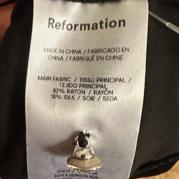 Reformation Pia Crystal Velvet Mini Dress in Black - Size 8 - Picture 3 of 10